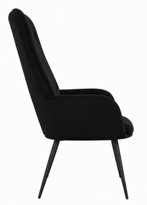 relaxační křeslo, odpočinkové, dřevo/kov/samet, 96x69x78 cm, nohy černé/černá, KR20260067