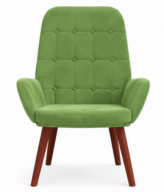 relaxační křeslo, odpočinkové, dřevo/kov/textil, 96x69x78 cm, nohy tmavé/světle zelená, KR20260048