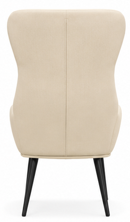 relaxační křeslo, odpočinkové, dřevo/kov/textil, 96x68x79 cm, nohy černé/krémová, KR20260057