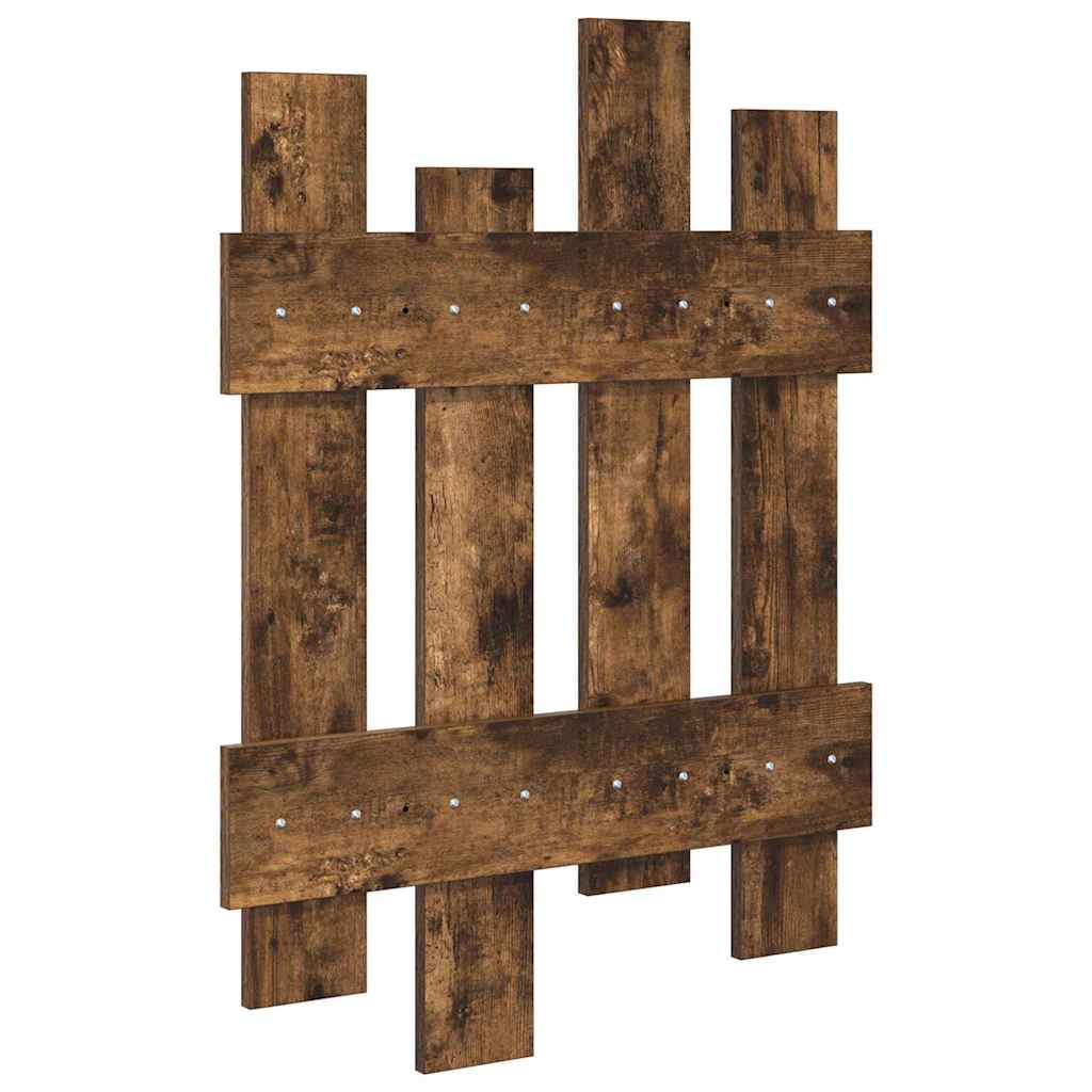 věšák, nástěnný, 4 prkna, háčky, kompozitní dřevo, 82x60x3 cm, kouřový dub, TK20260008
