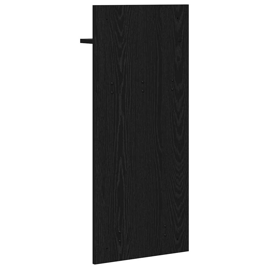 věšák, nástěnný, 1 prkno, polička, háčky, kompozitní dřevo, 90x40x10 cm, černý dub, TK20260010
