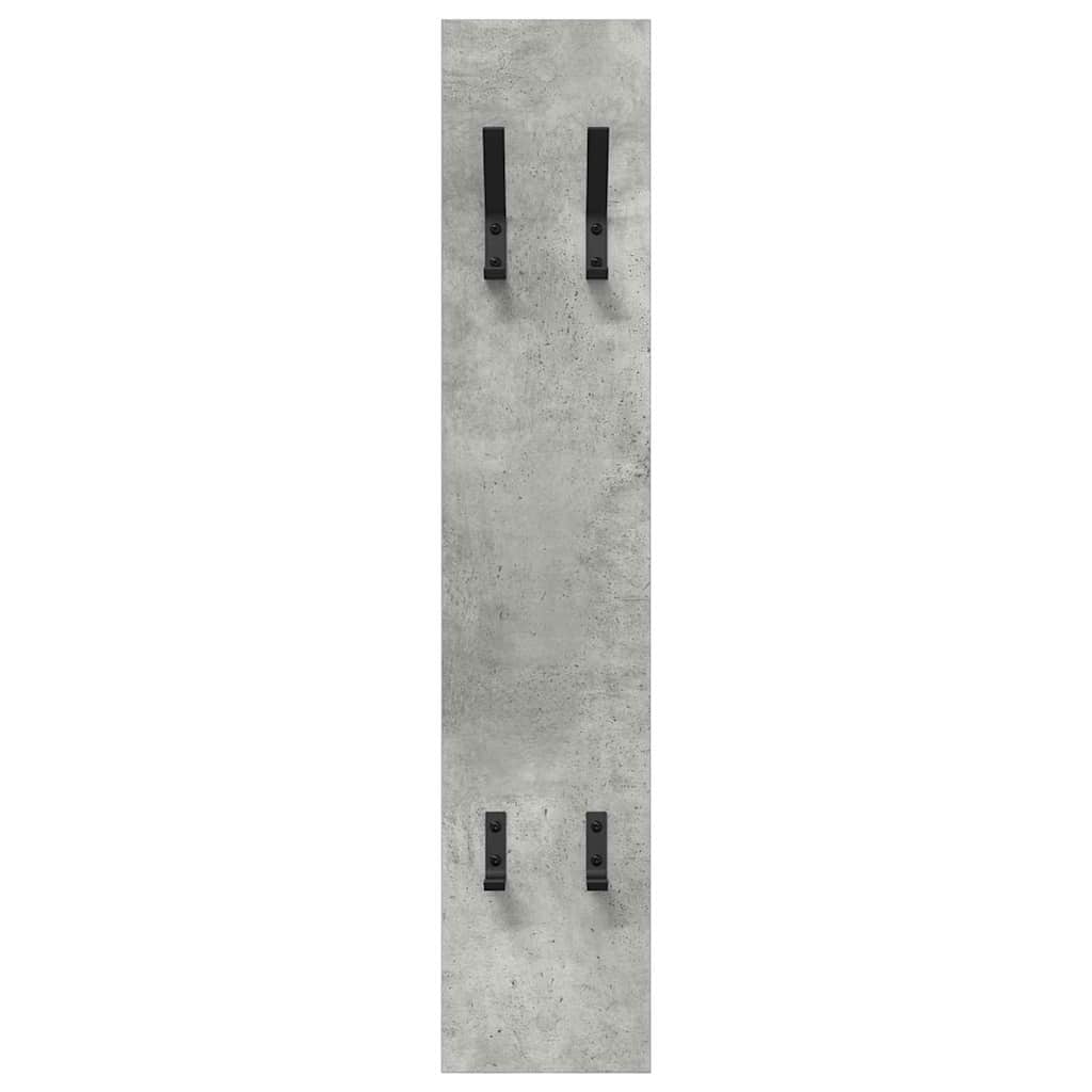 věšák, nástěnný, 1 prkno, háčky, kompozitní dřevo, 100x20x1,5 cm, beton šedá, TK20260016