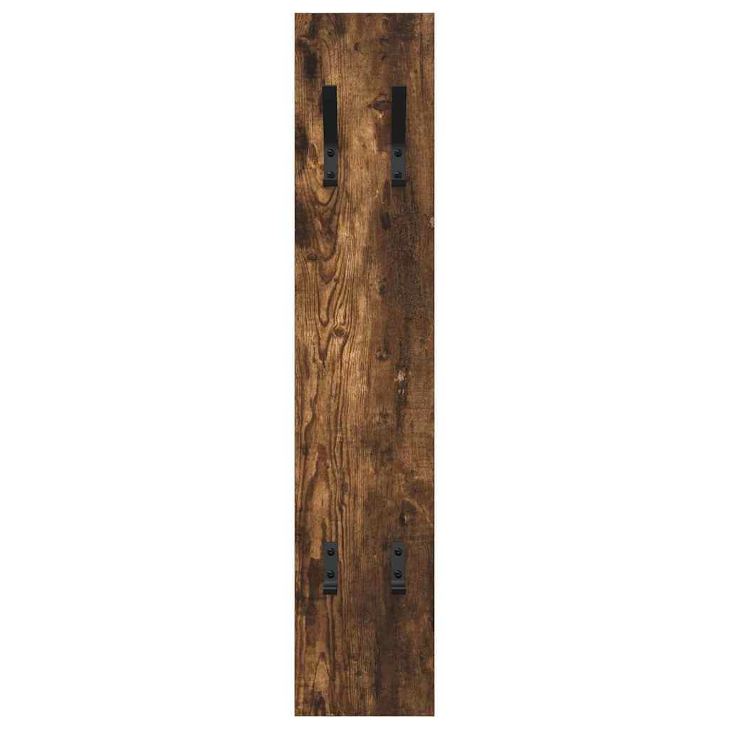věšák, nástěnný, 1 prkno, háčky, kompozitní dřevo, 100x20x1,5 cm, kouřový dub, TK20260016