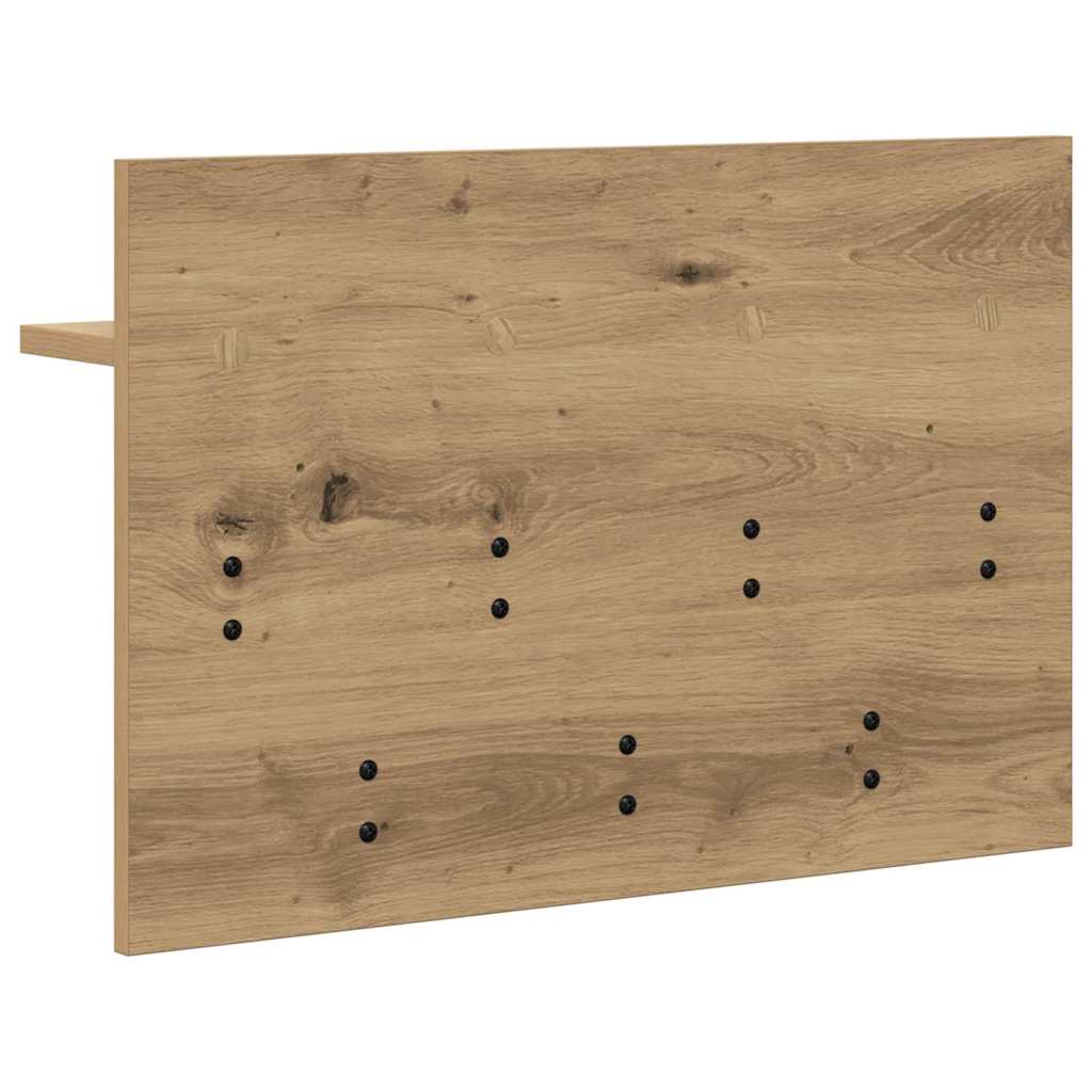 věšák, nástěnný, 1 prkno, háčky, kompozitní dřevo, 40x60x12 cm, dub artisan, TK20260017
