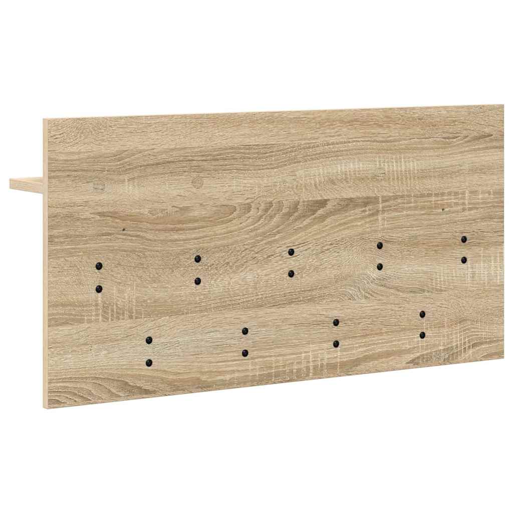 věšák, nástěnný, 1 prkno, háčky, kompozitní dřevo, 40x80x12 cm, dub sonoma, TK20260018