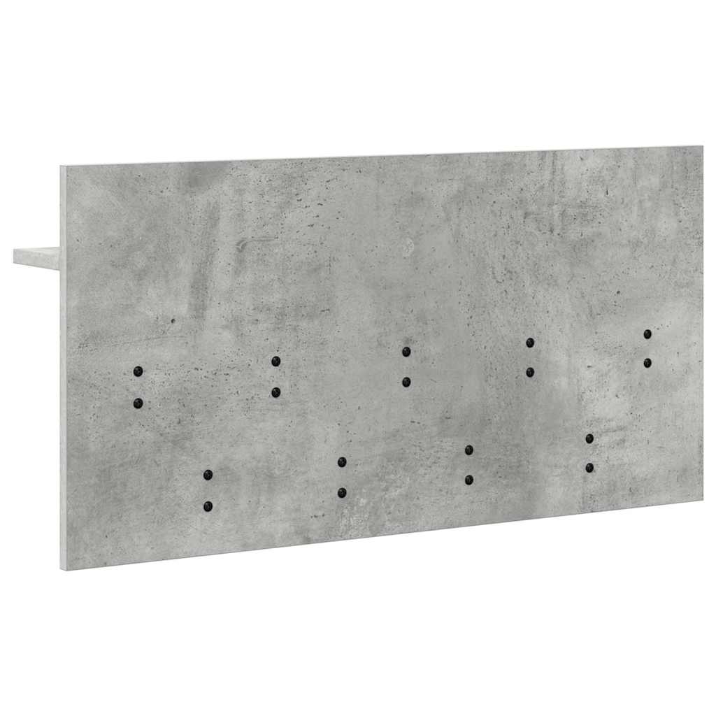 věšák, nástěnný, 1 prkno, háčky, kompozitní dřevo, 40x80x12 cm, beton šedá, TK20260018