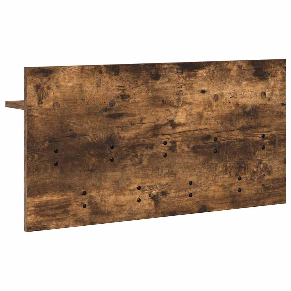 věšák, nástěnný, 1 prkno, háčky, kompozitní dřevo, 40x80x12 cm, kouřový dub, TK20260018