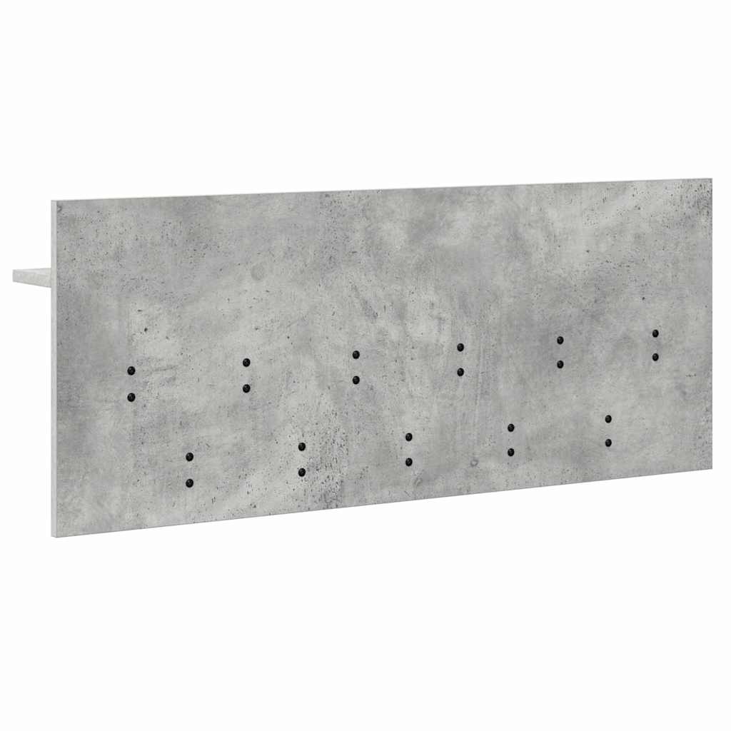 věšák, nástěnný, 1 prkno, háčky, kompozitní dřevo, 40x100x12 cm, beton šedá, TK20260019