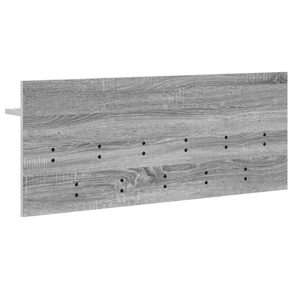 věšák, nástěnný, 1 prkno, háčky, kompozitní dřevo, 40x100x12 cm, šedá sonoma, TK20260019