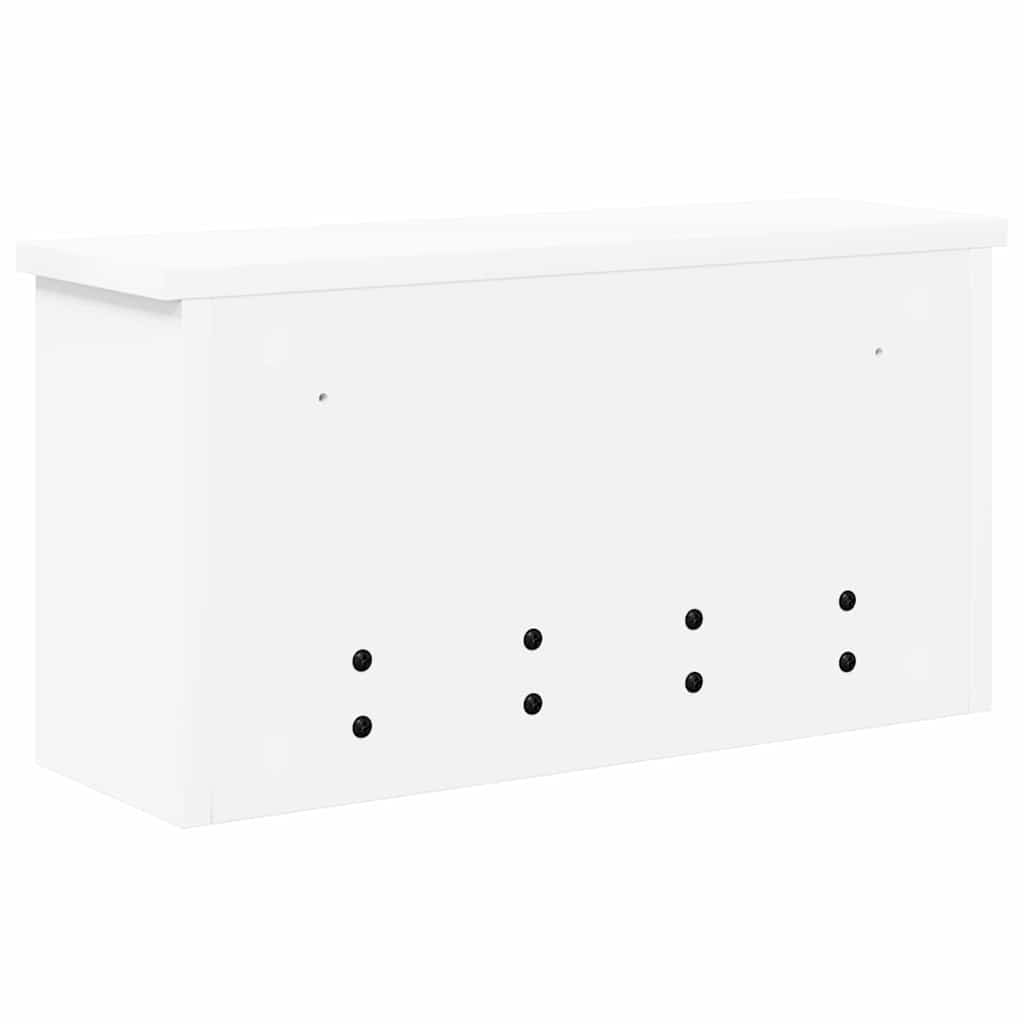 věšák, nástěnný, 3 poličky, háčky, kompozitní dřevo, 26x50x16 cm, bílá, TK20260020