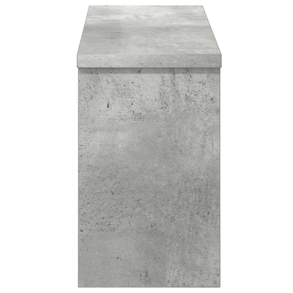 věšák, nástěnný, 3 poličky, háčky, kompozitní dřevo, 26x50x16 cm, beton šedá, TK20260020