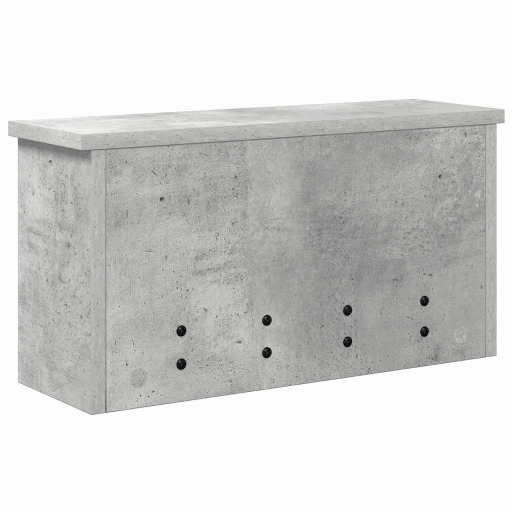 věšák, nástěnný, 3 poličky, háčky, kompozitní dřevo, 26x50x16 cm, beton šedá, TK20260020