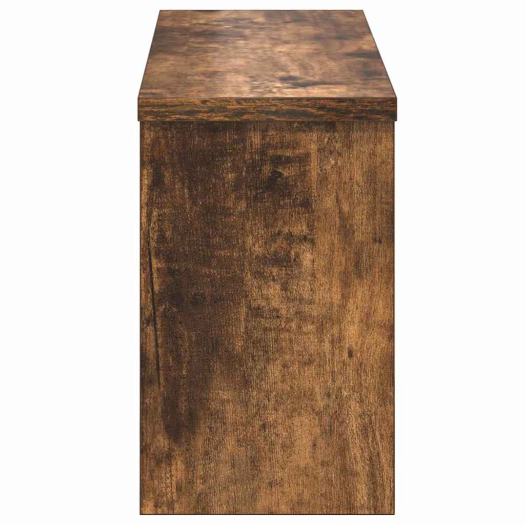 věšák, nástěnný, 3 poličky, háčky, kompozitní dřevo, 26x50x16 cm, kouřový dub, TK20260020