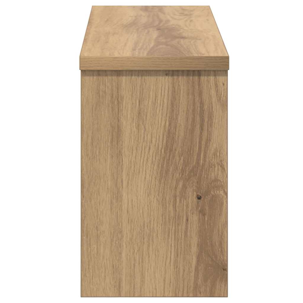 věšák, nástěnný, 3 poličky, háčky, kompozitní dřevo, 26x50x16 cm, dub artisan, TK20260020