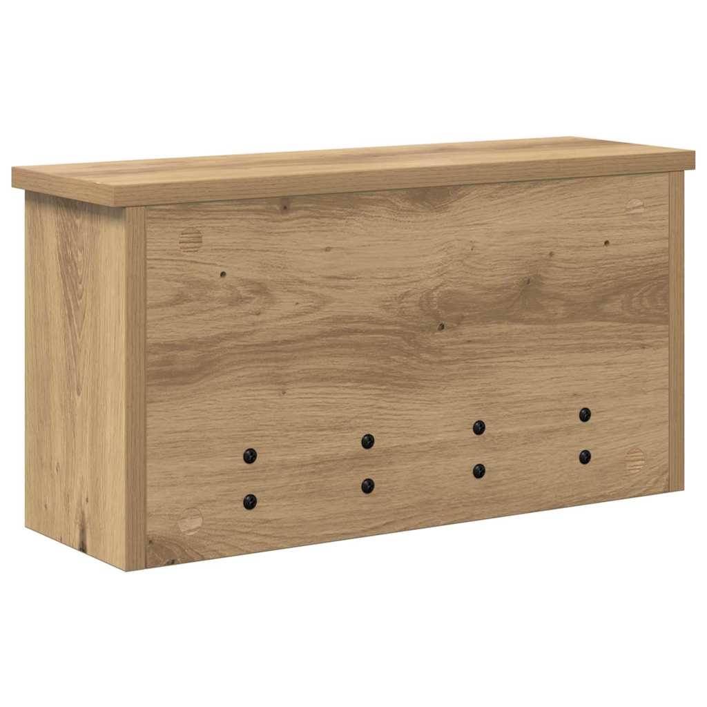 věšák, nástěnný, 3 poličky, háčky, kompozitní dřevo, 26x50x16 cm, dub artisan, TK20260020