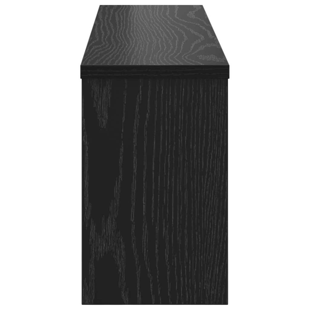 věšák, nástěnný, 4 poličky, háčky, kompozitní dřevo, 26x75x16 cm, černý dub, TK20260021
