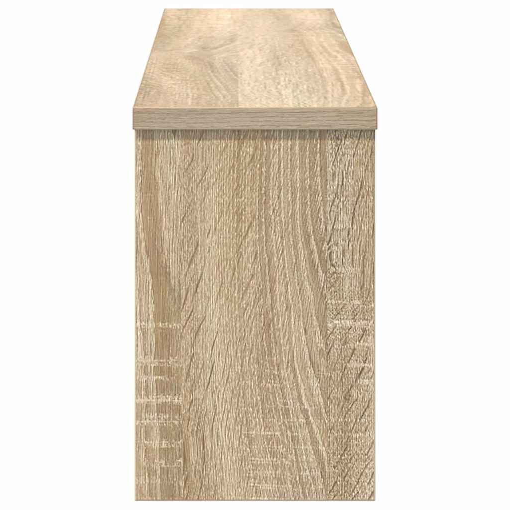 věšák, nástěnný, 4 poličky, háčky, kompozitní dřevo, 26x75x16 cm, dub sonoma, TK20260021
