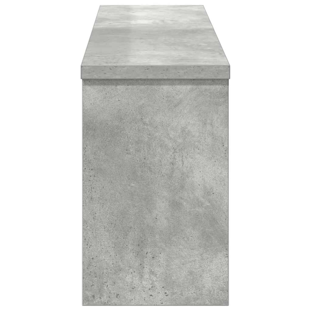 věšák, nástěnný, 4 poličky, háčky, kompozitní dřevo, 26x75x16 cm, beton šedá, TK20260021