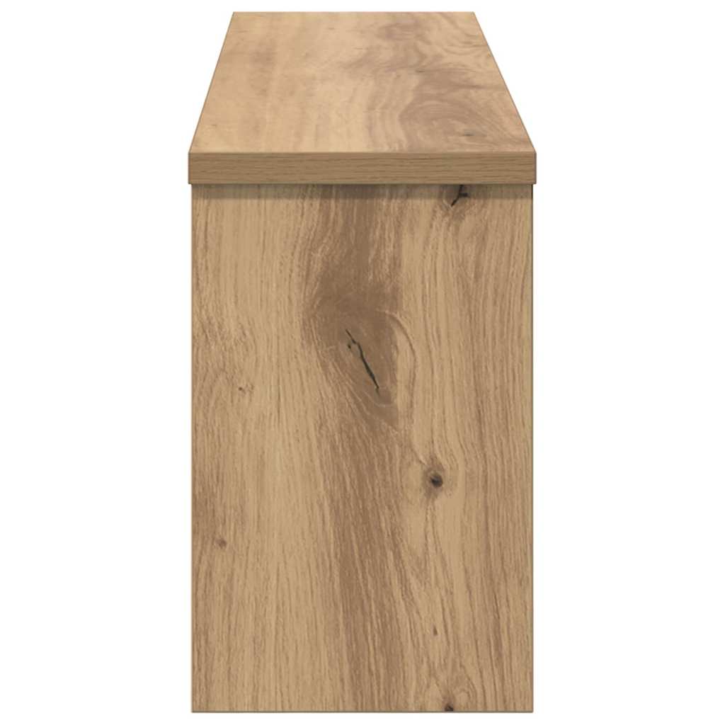 věšák, nástěnný, 4 poličky, háčky, kompozitní dřevo, 26x75x16 cm, dub artisan, TK20260021