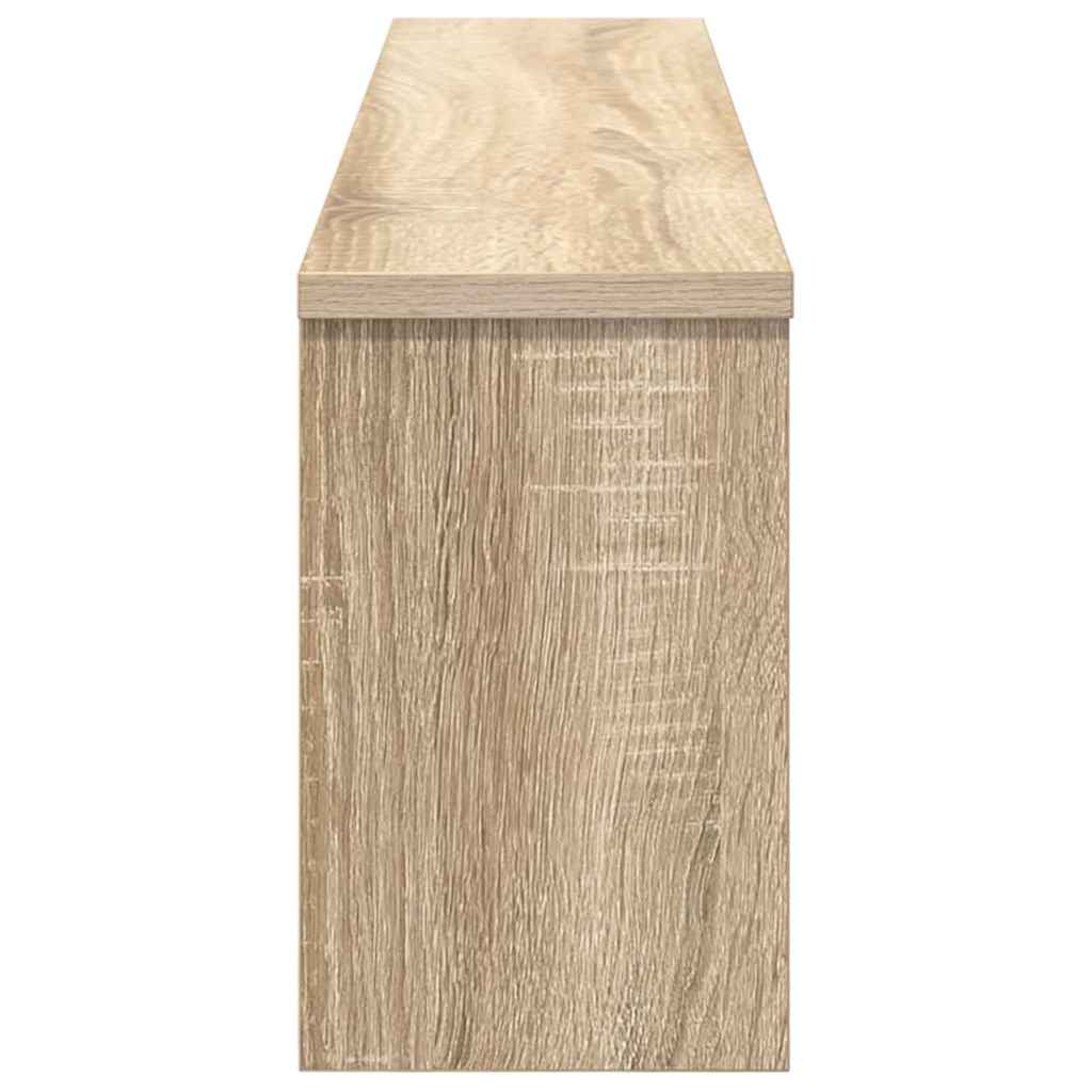 věšák, nástěnný, 5 poliček, háčky, kompozitní dřevo, 26x100x16 cm, dub sonoma, TK20260022