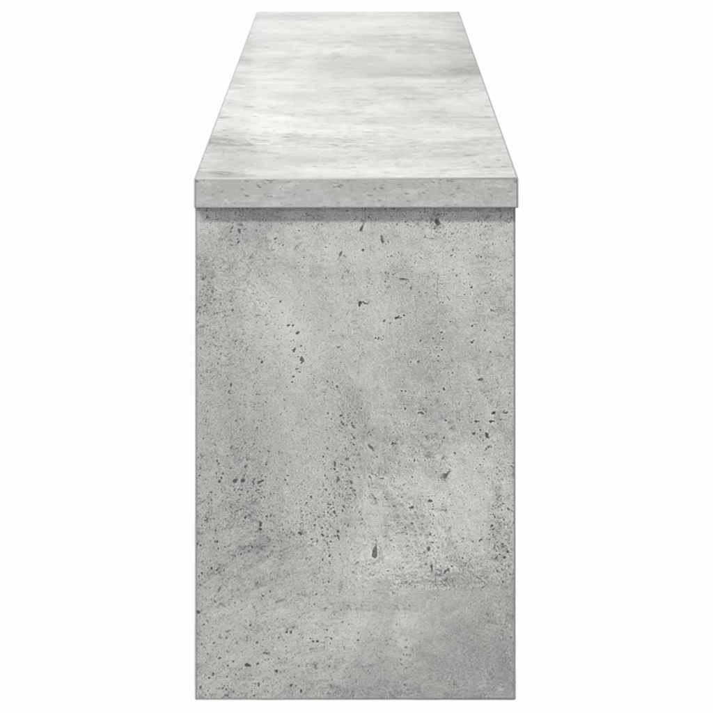 věšák, nástěnný, 5 poliček, háčky, kompozitní dřevo, 26x100x16 cm, beton šedá, TK20260022