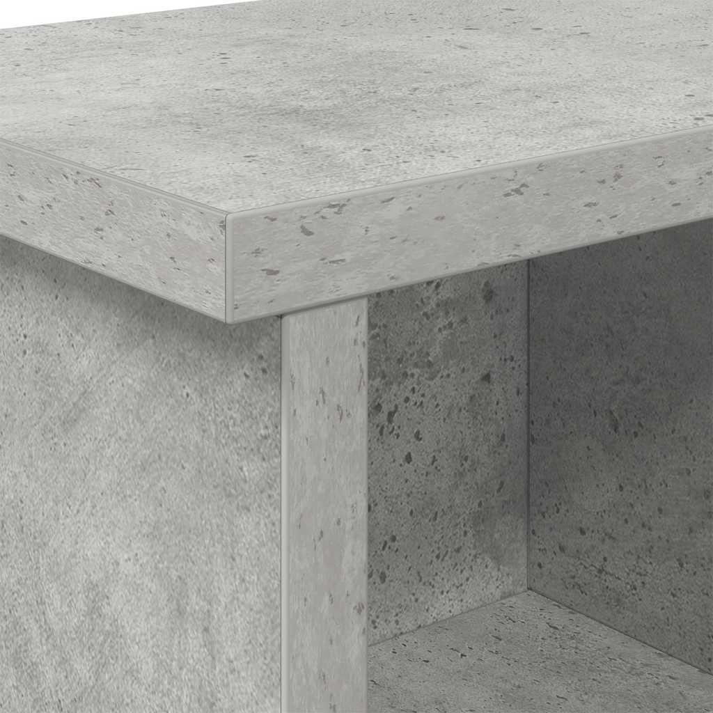 věšák, nástěnný, 5 poliček, háčky, kompozitní dřevo, 26x100x16 cm, beton šedá, TK20260022