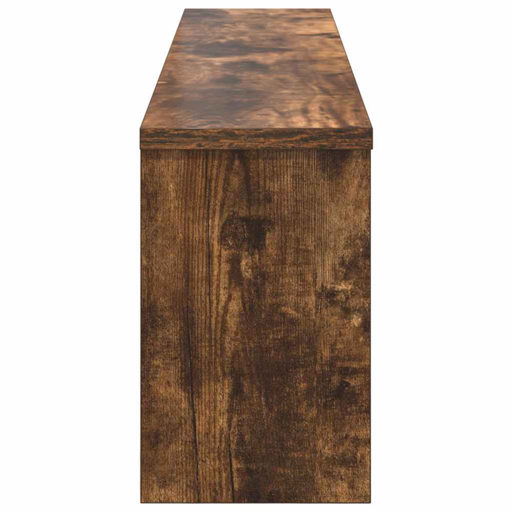 věšák, nástěnný, 5 poliček, háčky, kompozitní dřevo, 26x100x16 cm, kouřový dub, TK20260022
