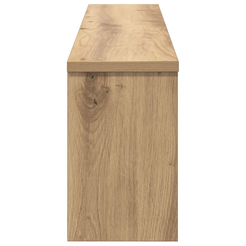 věšák, nástěnný, 5 poliček, háčky, kompozitní dřevo, 26x100x16 cm, dub artisan, TK20260022