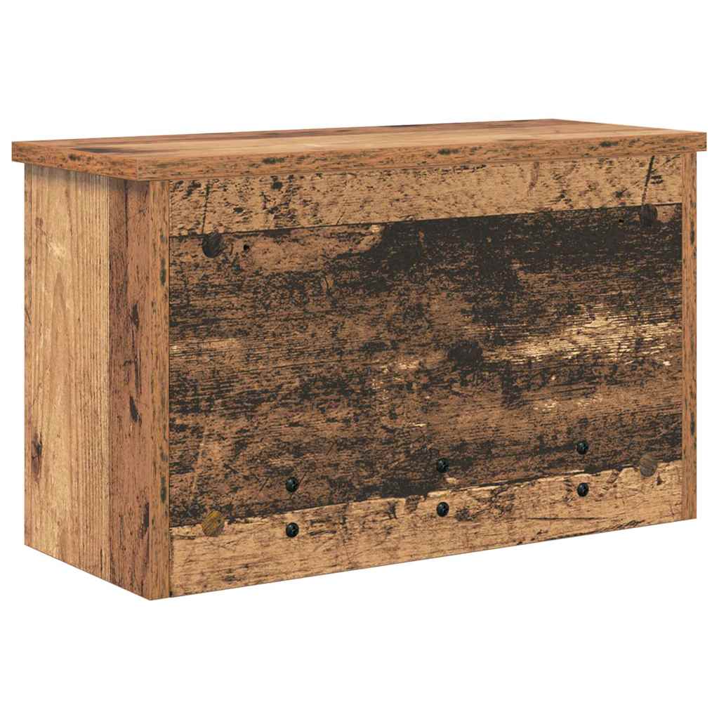 věšák, nástěnný, s dvířky, háčky, kompozitní dřevo, 30x50x20 cm, staré dřevo, TK20260023