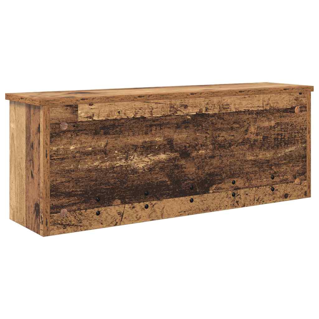 věšák, nástěnný, s dvířky, háčky, kompozitní dřevo, 30x80x20 cm, staré dřevo, TK20260024