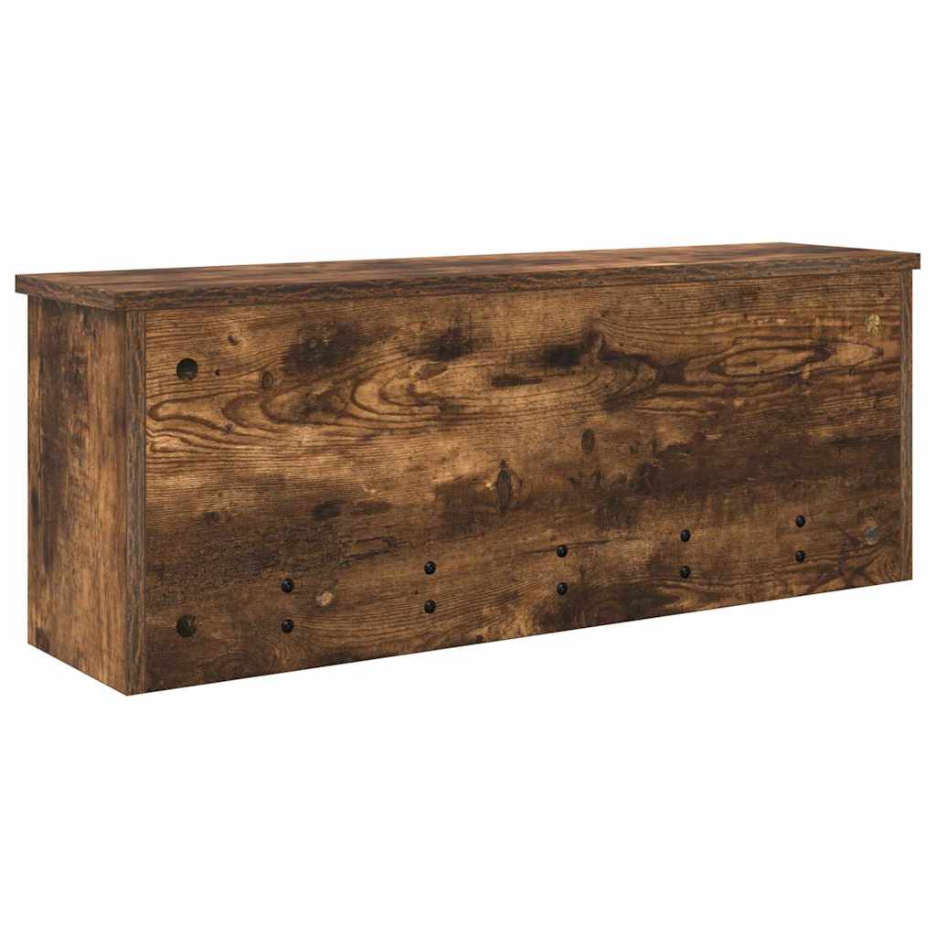 věšák, nástěnný, s dvířky, háčky, kompozitní dřevo, 30x80x20 cm, kouřový dub, TK20260024