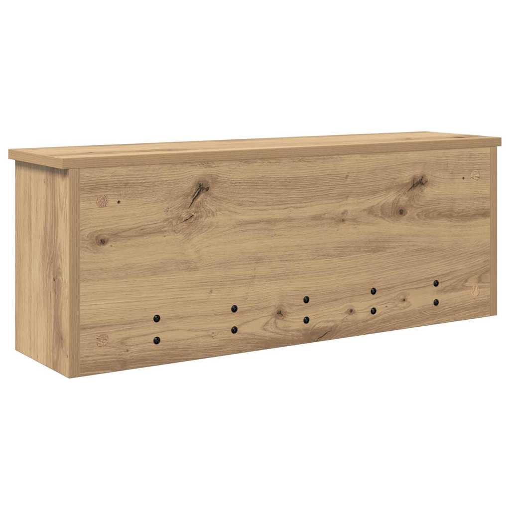 věšák, nástěnný, s dvířky, háčky, kompozitní dřevo, 30x80x20 cm, dub artisan, TK20260024