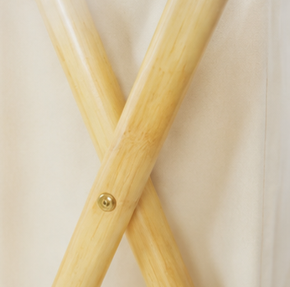 koš na prádlo, x konstrukce, skládací, bambus/látka, 63x41x36 cm, přírodní/krémová, KP20260029