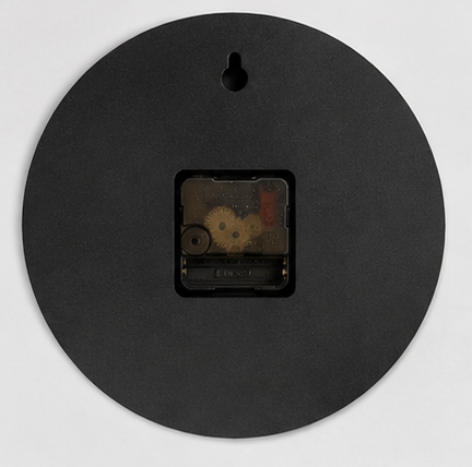 nástěnné hodiny, kulaté, dřevo, 25x25 cm, bílá/černá, vzor yin a yang, HN20260012