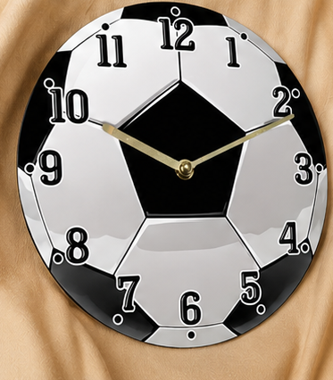 nástěnné hodiny, kulaté, akryl, 20x20 cm, vzor fotbal, HN20260017