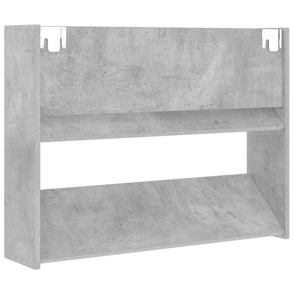 botník, závěsný, 2 patra, kompozitní dřevo, 60x80x18 cm, beton šedá, BB20260032