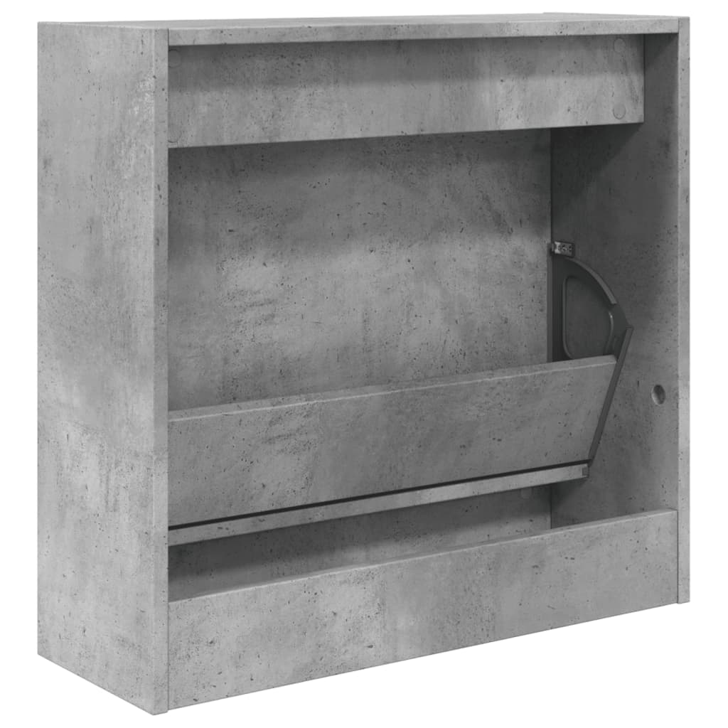 botník, výklopný, kompozitní dřevo, 57x60x21 cm, beton šedá, BB20260034