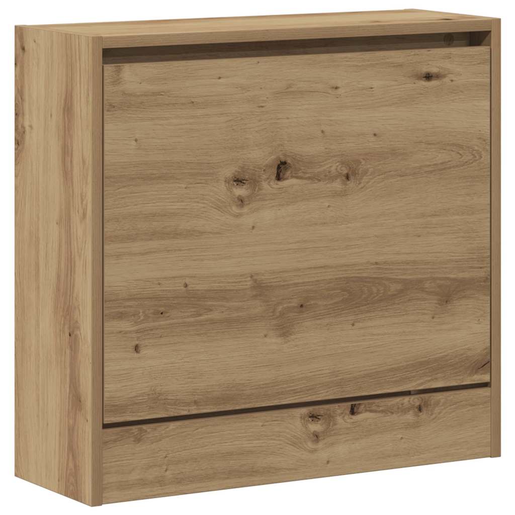 botník, výklopný, kompozitní dřevo, 57x60x21 cm, dub artisan, BB20260034