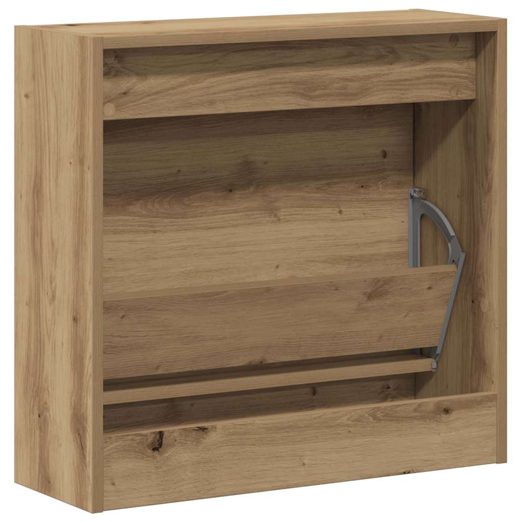 botník, výklopný, kompozitní dřevo, 57x60x21 cm, dub artisan, BB20260034