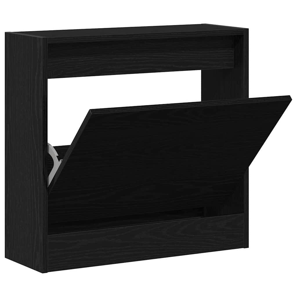 botník, výklopný, kompozitní dřevo, 57x60x21 cm, černý dub, BB20260034