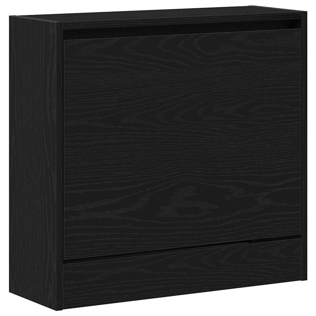 botník, výklopný, kompozitní dřevo, 57x60x21 cm, černý dub, BB20260034