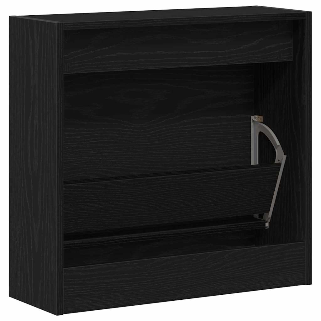 botník, výklopný, kompozitní dřevo, 57x60x21 cm, černý dub, BB20260034