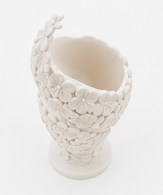 váza, styl tradiční, plast, 11,5x5,5x5,5 cm, krémová, VD0260018