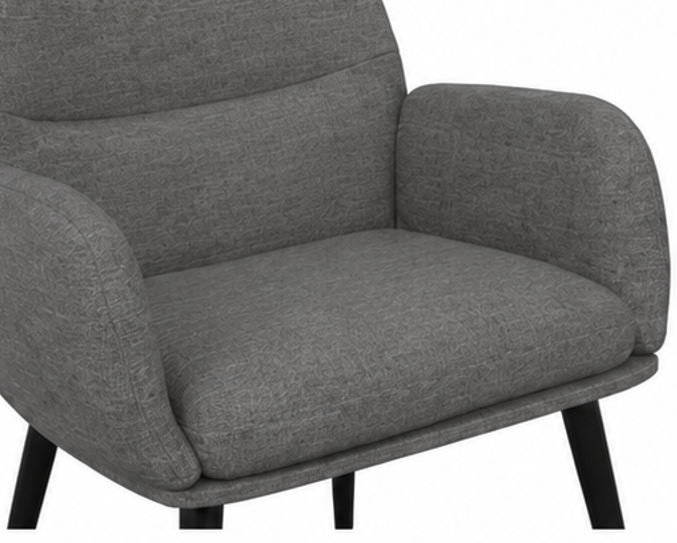 relaxační křeslo, odpočinkové, dřevo/kov/textil, 96x68x79 cm, nohy černé/světle šedá, KR20260055