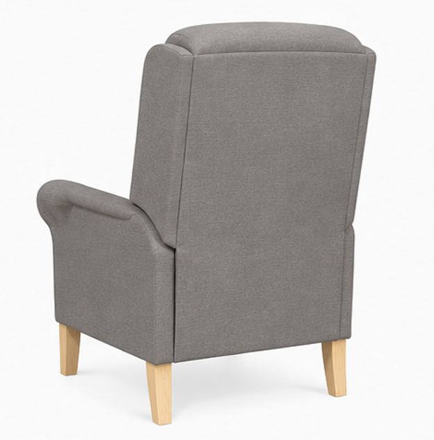 křeslo relaxační, odpočinkové, ušák, dřevo/textil, 101x95x75 cm, přírodní/taupe, KR20260039