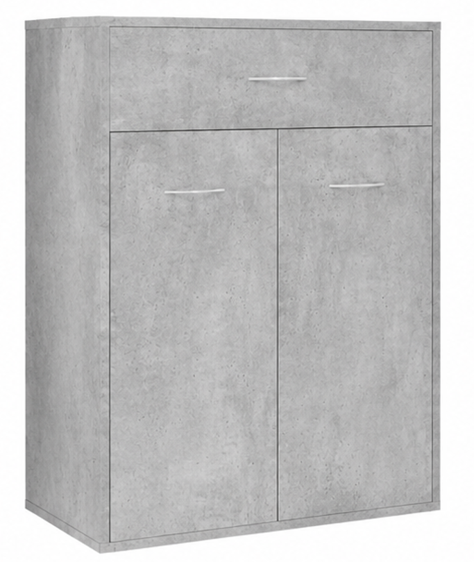 skříňka na boty, botník, 1 zásuvka, 2 dvířka, dřevo, 85x61x36 cm, beton šedá, BB20260063