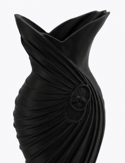 váza, styl půvab, plast, 12x4x4 cm, černá, VD0260020