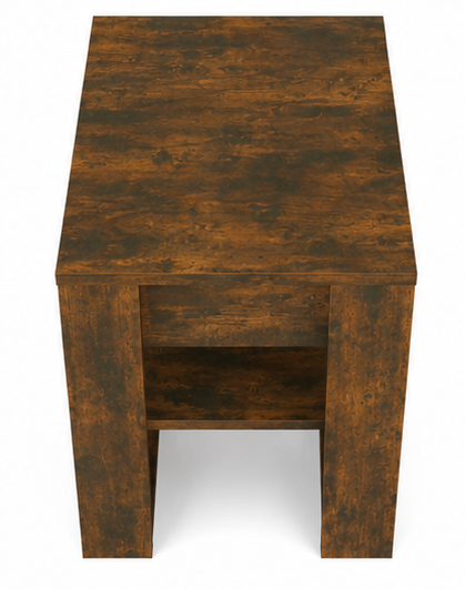 konfereční stolek, s odkládací policí, dřevo, 56x54x46 cm, kouřový dub, KS20260007