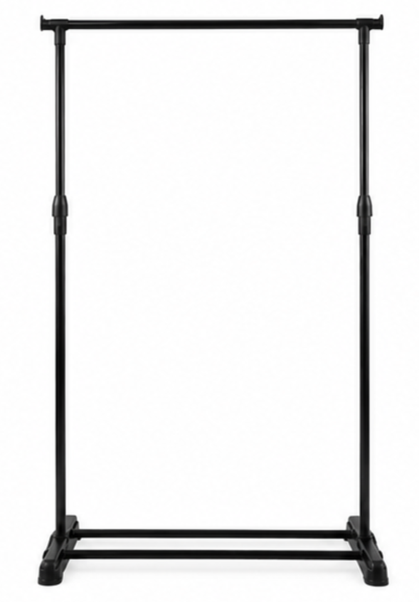věšák, stojan na oblečení, skládací, kov/plast, 120x60x38 cm, černá, TK20260043