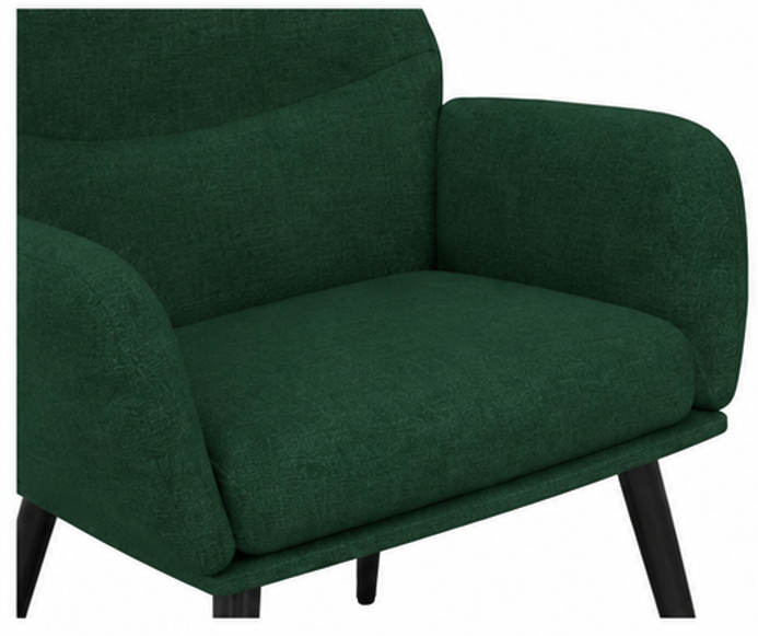 relaxační křeslo, odpočinkové, dřevo/kov/textil, 96x68x79 cm, nohy černé/tmavě zelená, KR20260059